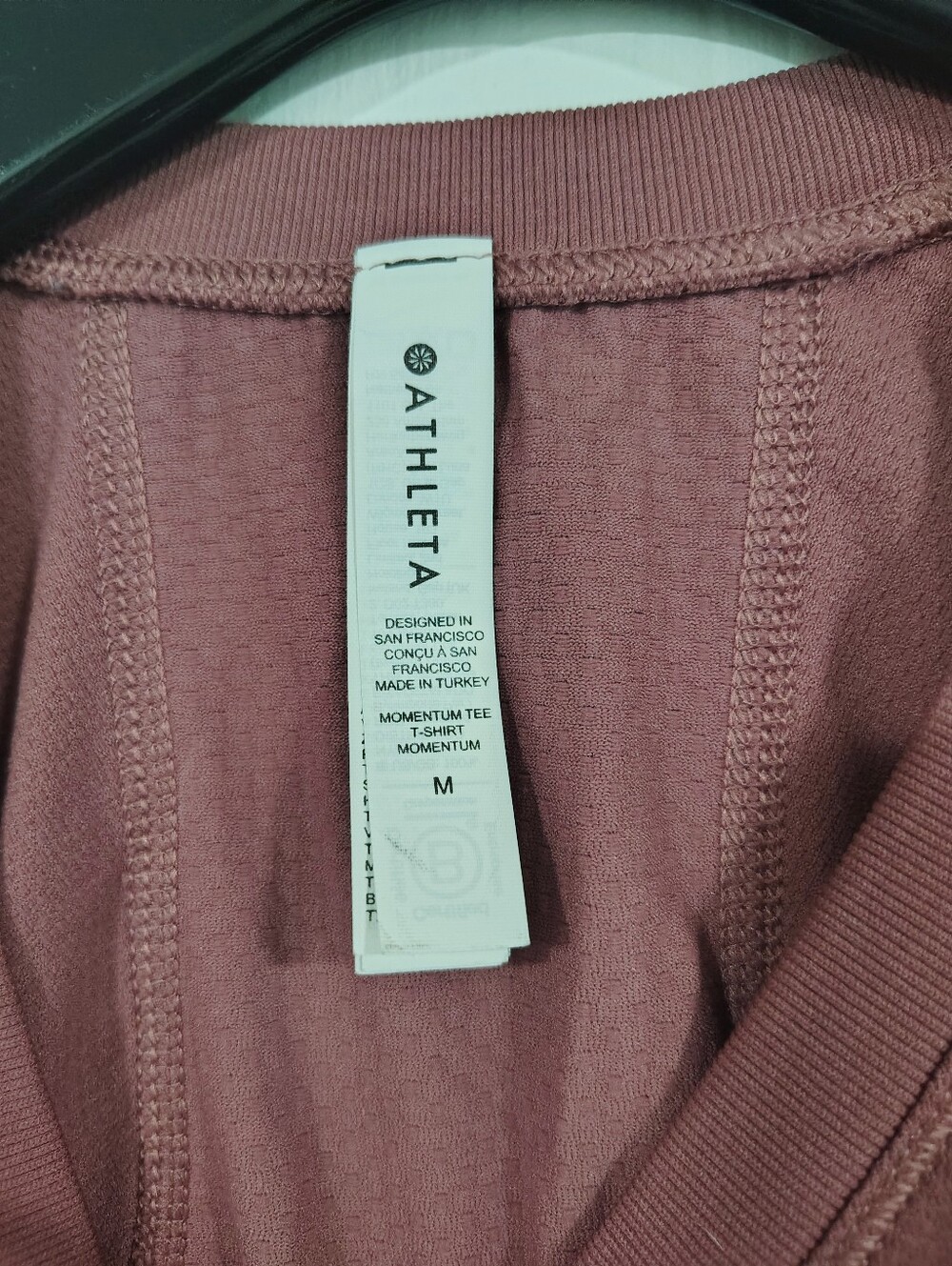 Athleta Momentum Tee Women's Medium Dusty Mauve Athletic Activewear Workout - Picture 6 of 7